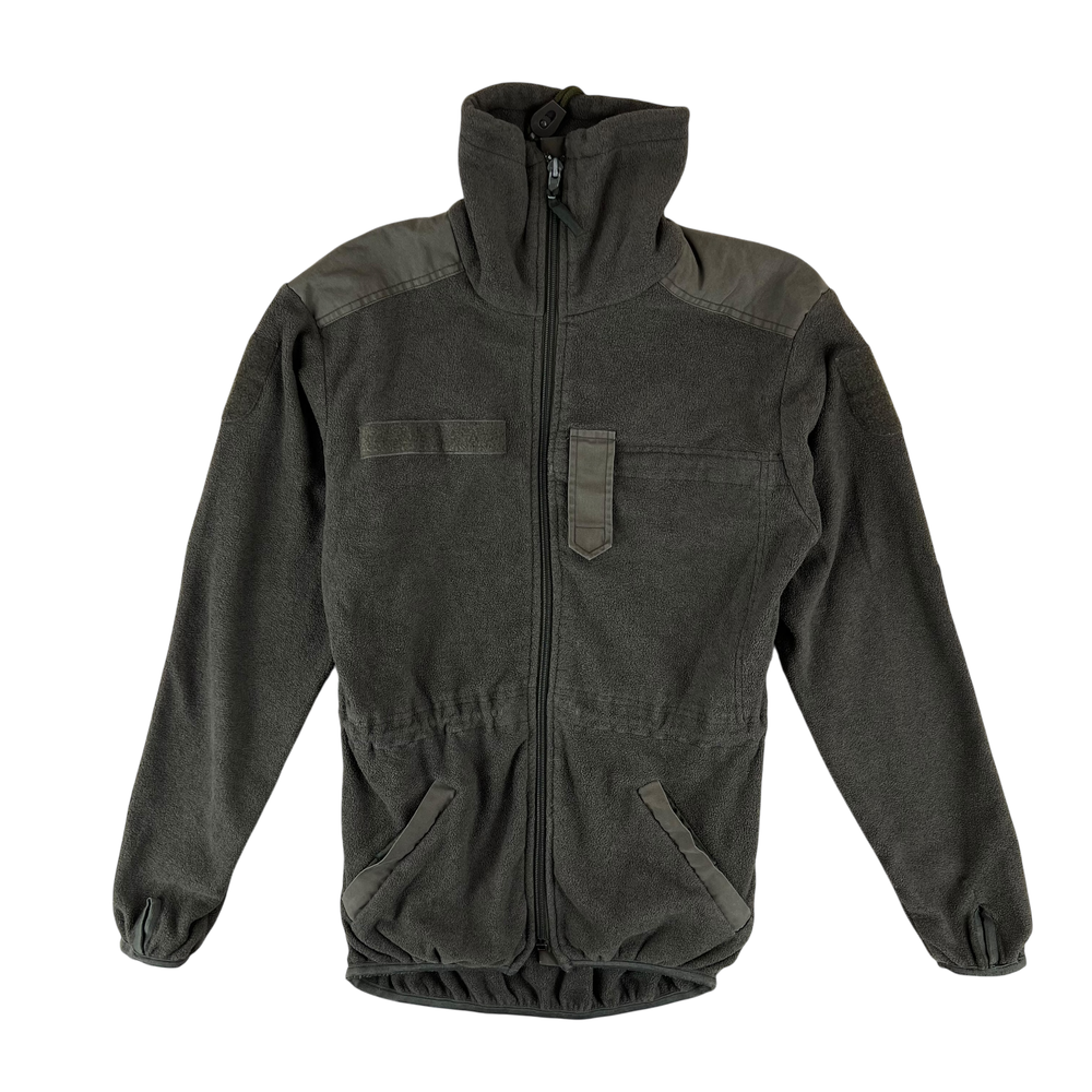 Austrian Army 2010s Olive Drab Fleece Cardigan — Austrian military surplus fleece, archive ref AA2010ODFC