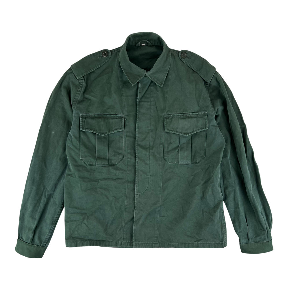 Belgian Army 1960s M64 Olive Green Shirt — Belgian military surplus shirt, archive ref BEA1960M64OGS