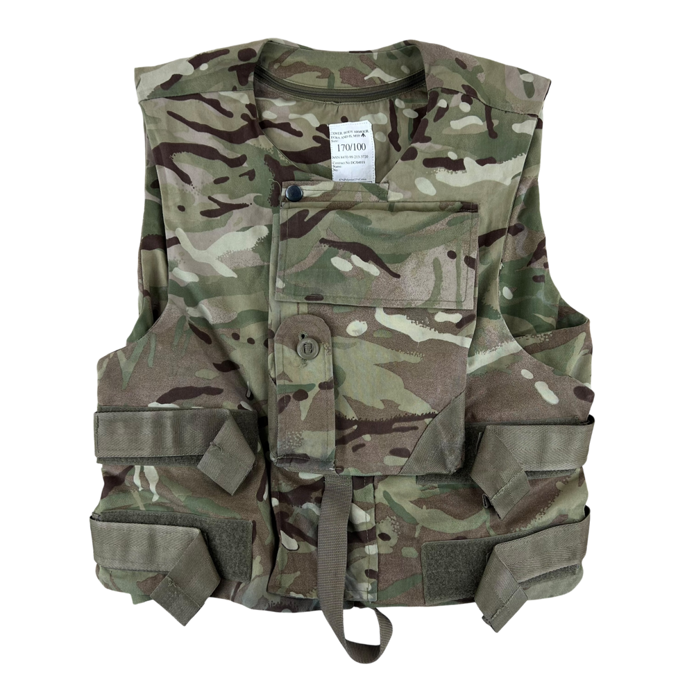 British Army 2010s MTP Camouflage Body Armour Cover Vest — British military surplus armour cover, archive ref BA2010MCBACV