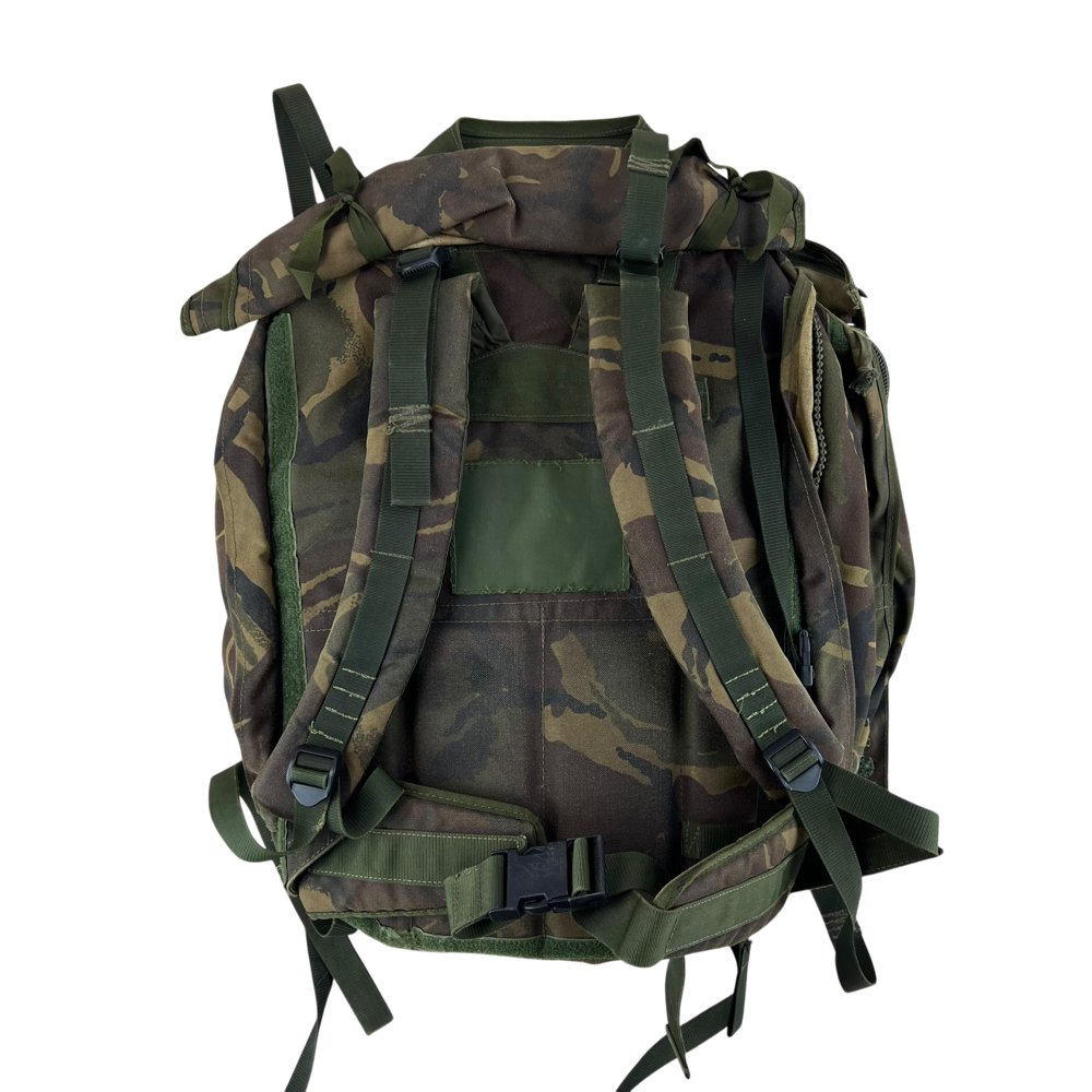 British Army 2000s S2000 DPM Woodland Camouflage 100L Short Convoluted Rucksack — British military surplus bag, archive ref BA2000S2000DWC100LSCR