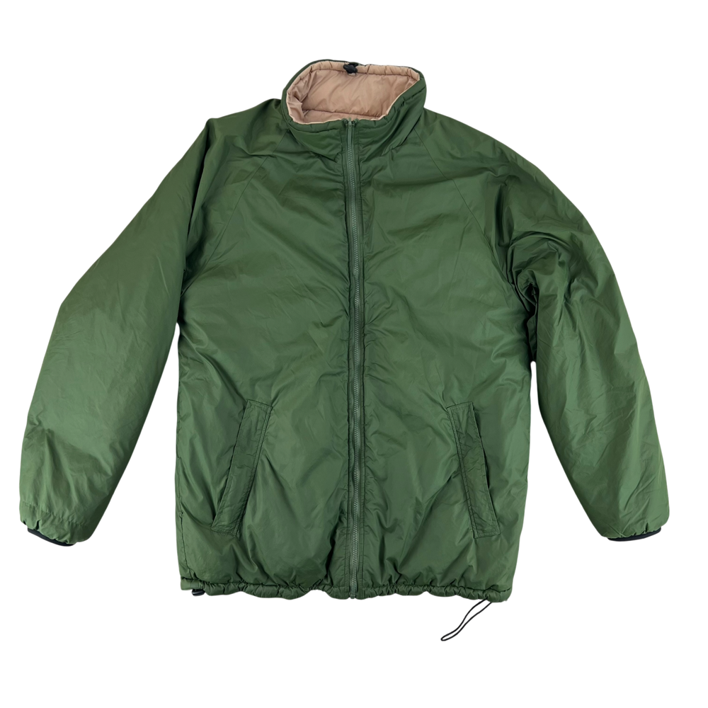 British Army 2010s Reversible Thermal Olive Green Tan Quilted Jacket — British military surplus jacket, archive ref BA2010RTOGTQJ