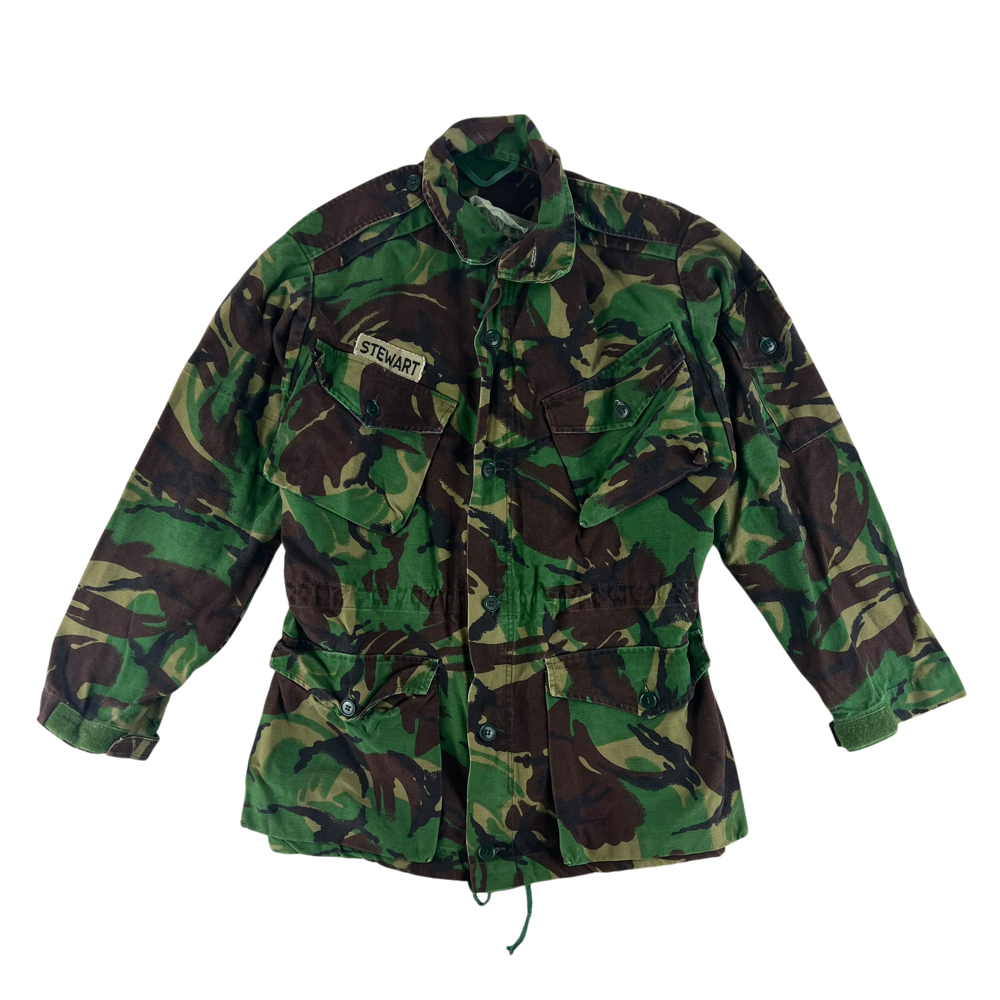 British Army 1980s 85 Pattern Woodland DPM Camouflage Combat Smock — British military surplus smock, archive ref BA198085PWDCCS