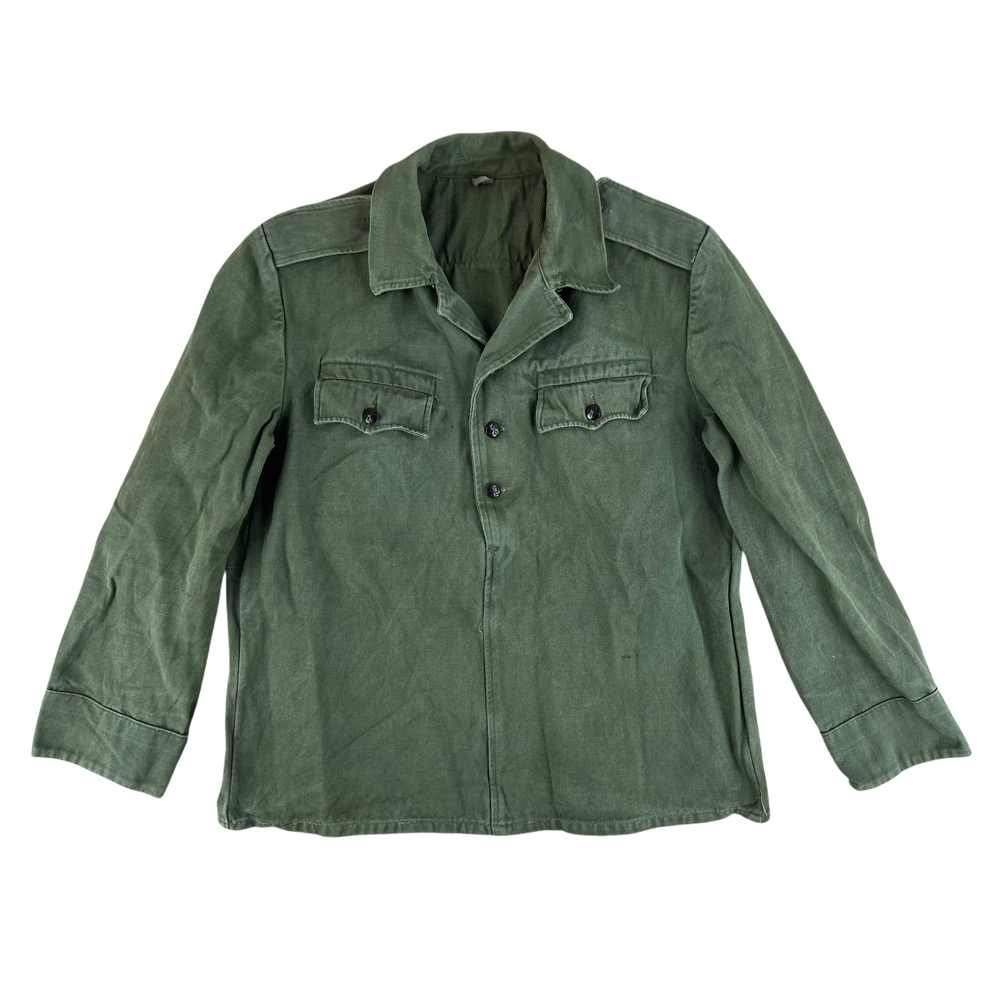 Bulgarian People's Army 1970s Olive Green Cossack Shirt — Bulgarian military surplus shirt, archive ref BUPA1970OGCS