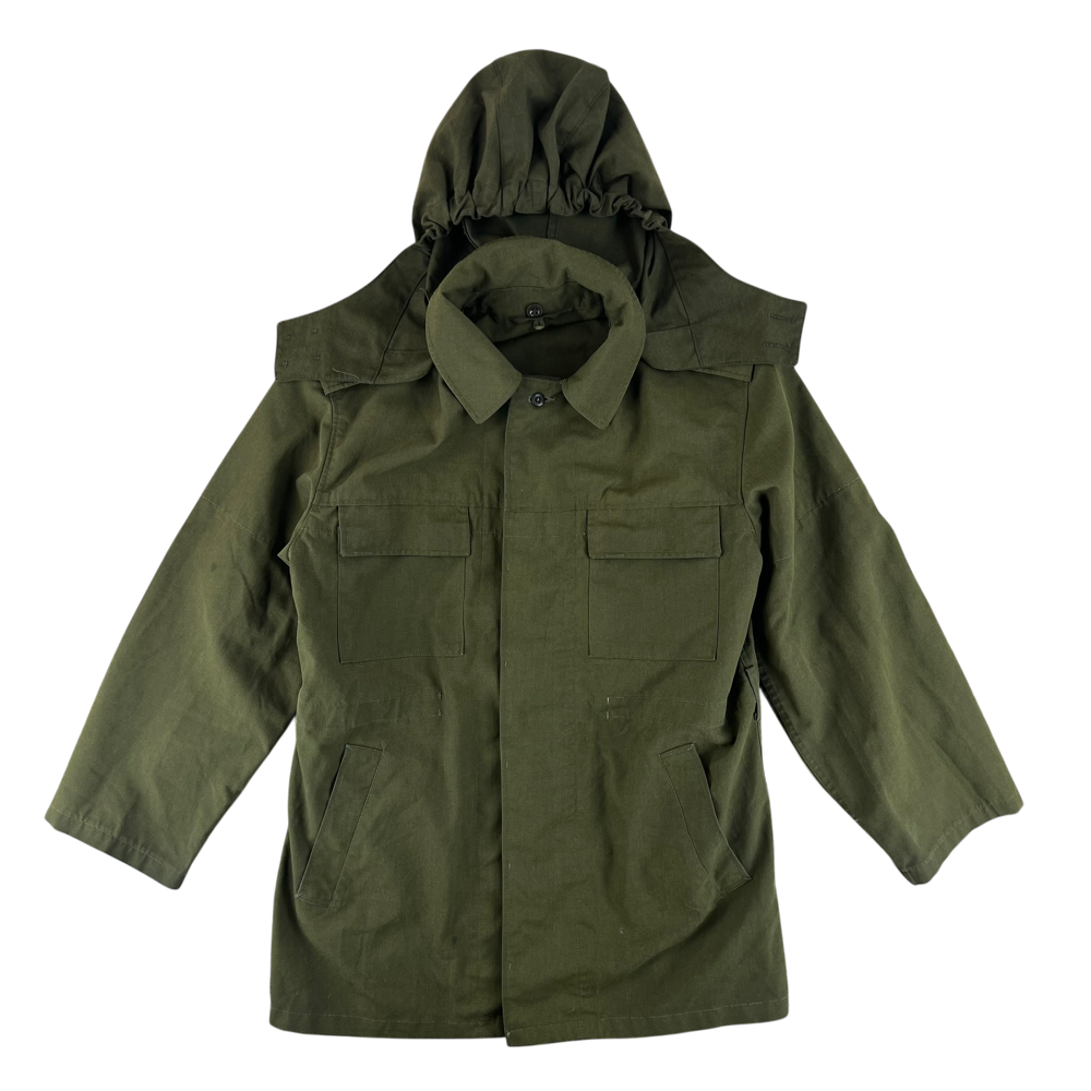 Czechoslovak Army 1980s M85 Field Olive Green with Hood Parka — Czechoslovak military surplus parka, archive ref CSA1980M85FOGWHP