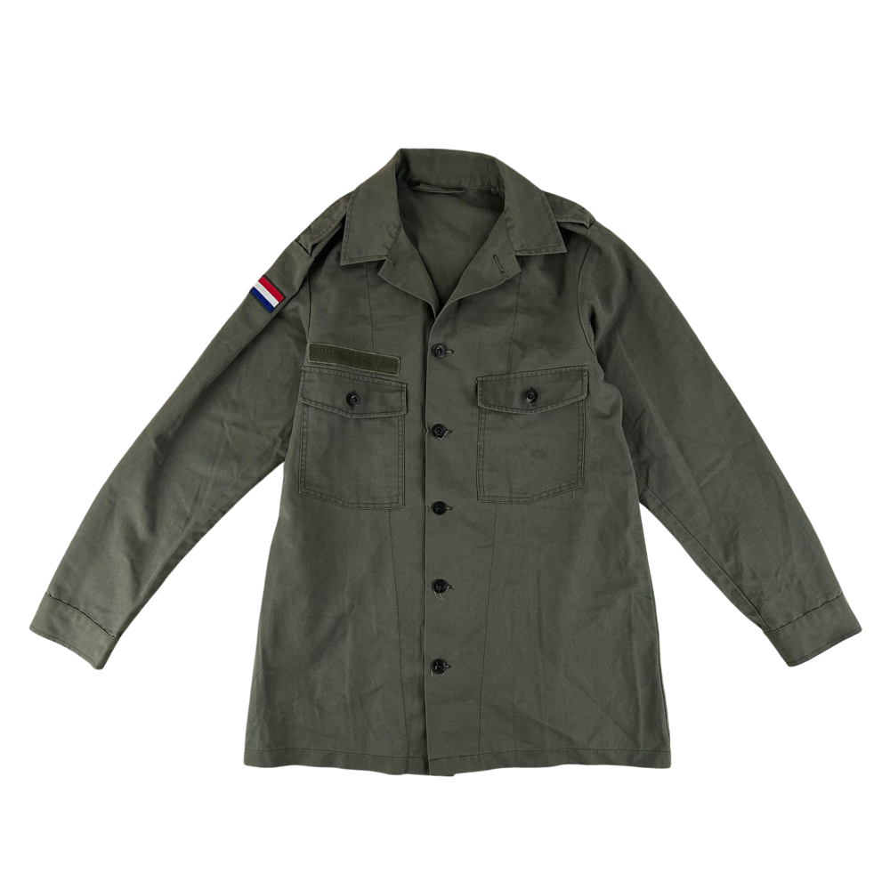 Dutch Royal Army 1980s KL Olive Green Field Shirt — Dutch military surplus shirt, archive ref NLRA1980KOGFS