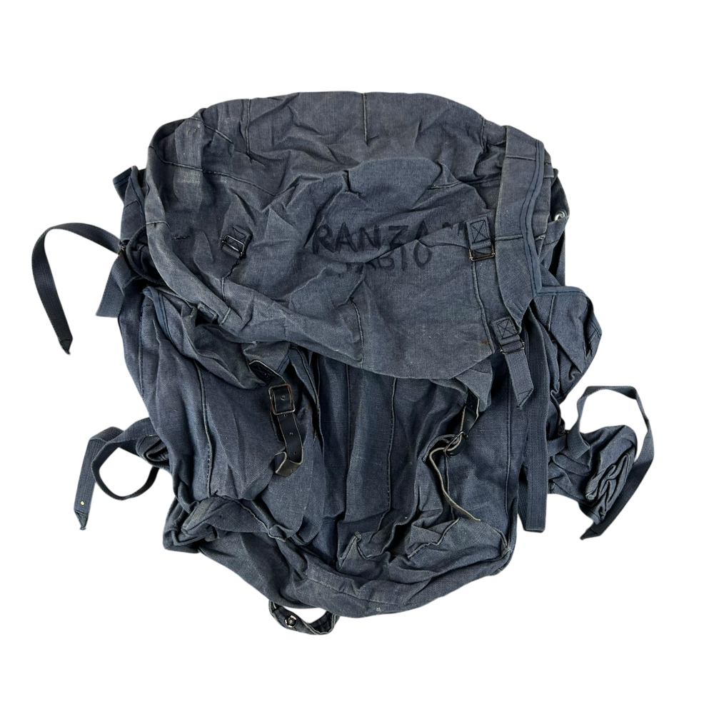 Italian Army 1960s Denim Alpini Mountain Rucksack — Italian military surplus bag, archive ref IA1960DAMR