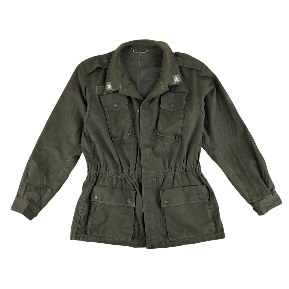 Italian Army 1970s Roma 75 Olive Drab Safari Jacket — Italian military surplus jacket, archive ref IA1970R75ODSJ
