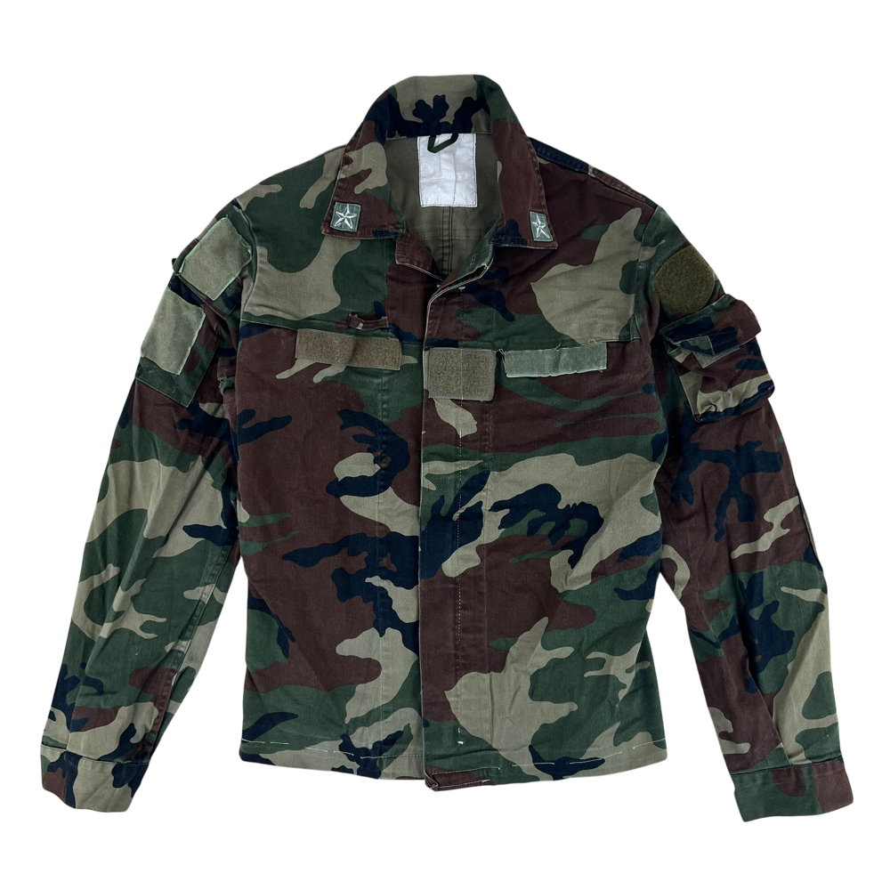 Italian Army 1990s Roma 90 Woodland Camouflage Combat Jacket — Italian military surplus jacket, archive ref IA1990R90WCCJ