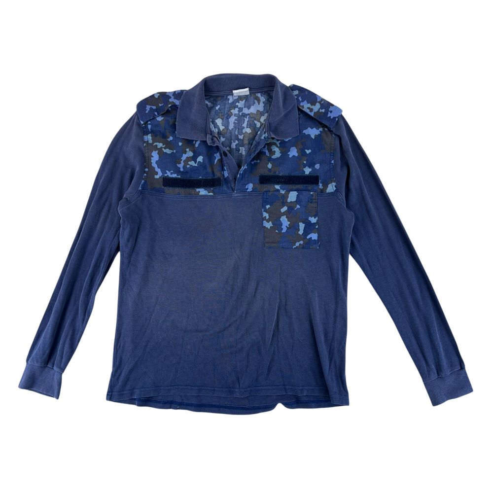 Romanian Navy 2010s M2017 Blue Camouflage Polo — Romanian military surplus polo, archive ref RON2010M2017BCP