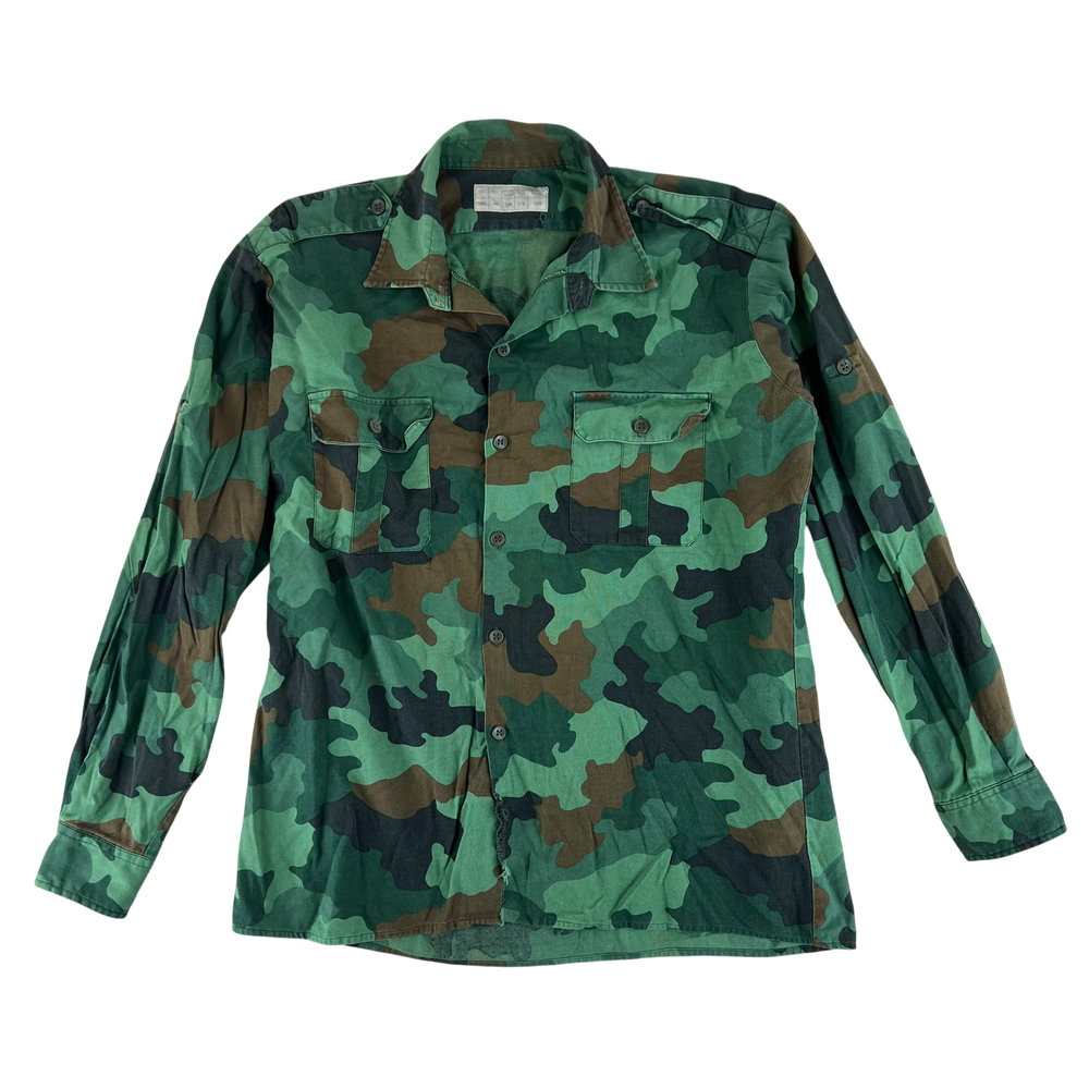 Serbian Army 1990s M93 Oak Leaf Camouflage Shirt — Serbian military surplus shirt, archive ref SBA1990M93OLCS
