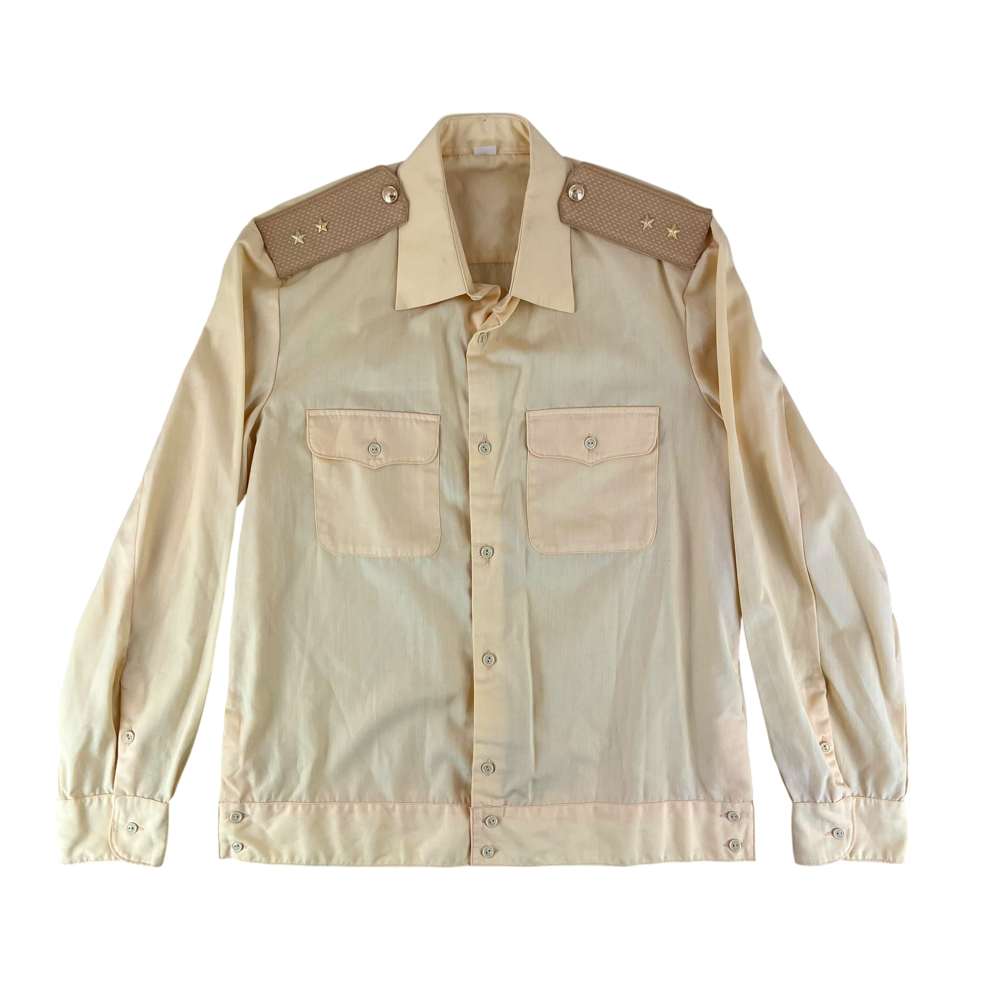 Soviet Navy 1970s Yellow Dress Shirt — Soviet military surplus shirt, archive ref SN1970YDS