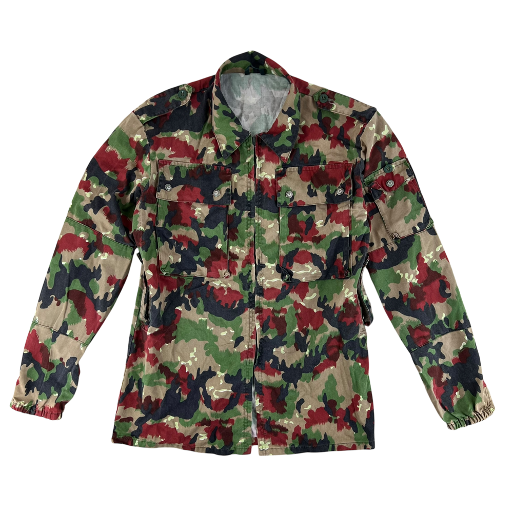 Swiss Army 1980s TAZ83 Alpenflage Camouflage Field Shirt — Swiss military surplus shirt, archive ref CHA1980TAZ83ACFS