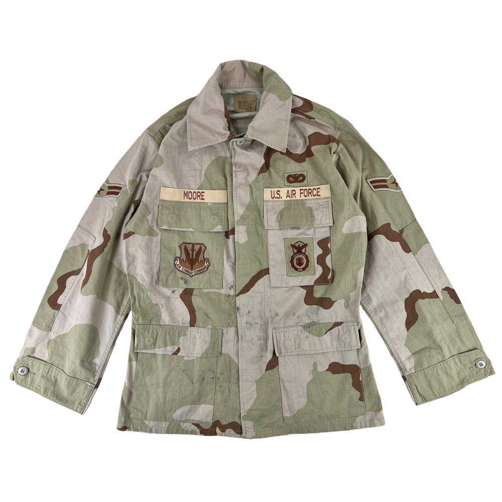 United States Air Force 1990s Tri Colour Desert Coffee Stain Camouflage Ripstop Combat Jacket — United States military surplus jacket, archive ref USAF1990TCDCSCRCJ
