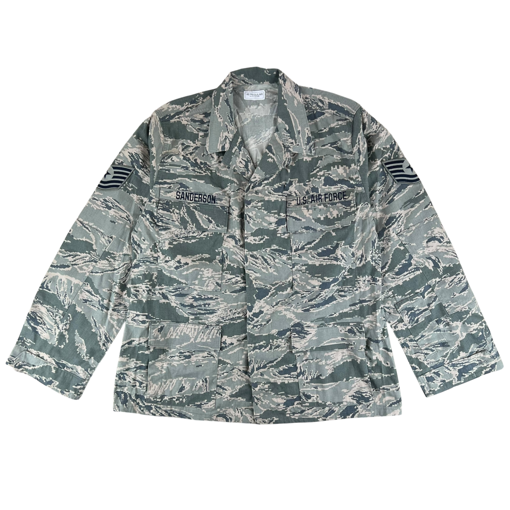 United States Air Force 2000s Digital Tiger Stripe Camouflage BDU Combat Jacket — United States military surplus jacket, archive ref USAF2000DTSCBCJ
