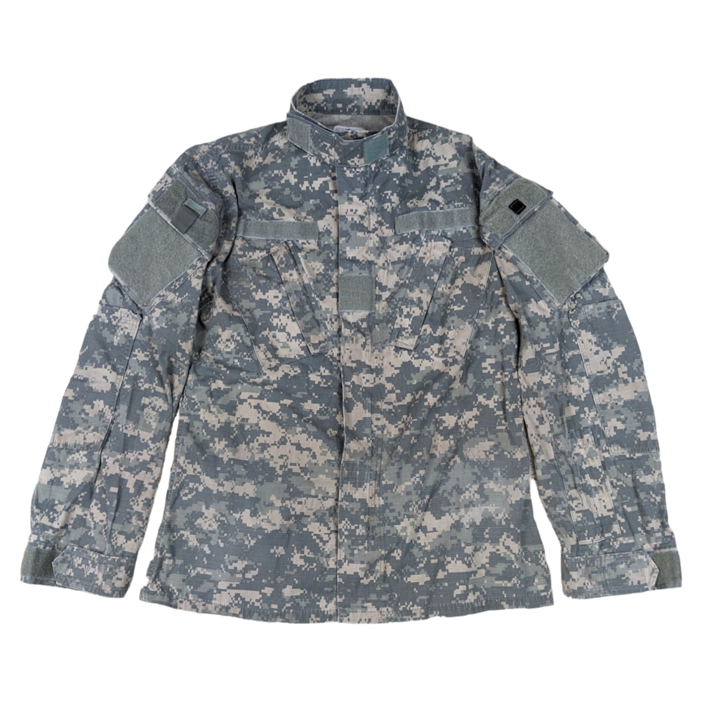 United States Army 2000s UCP Camouflage UBACS Mandarin Collar Shirt — United States military surplus shirt, archive ref USA2000UCUMCS